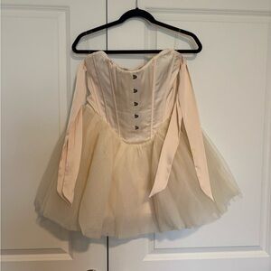 Oh Polly | Dresses | Oh Polly Embellished Asymmetric Corset Mini Dress In  Ivory 4 | Poshmark